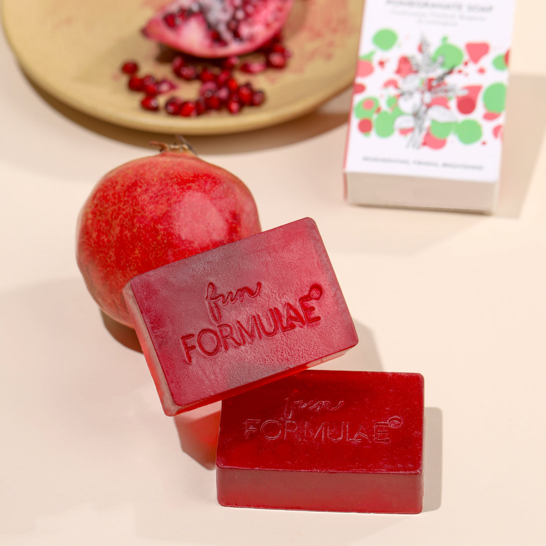 REGENERATING FIRMING POMEGRANATE SOAP with essential oils of Frankincense, Patchouli, Bergamot, and Lemongrass